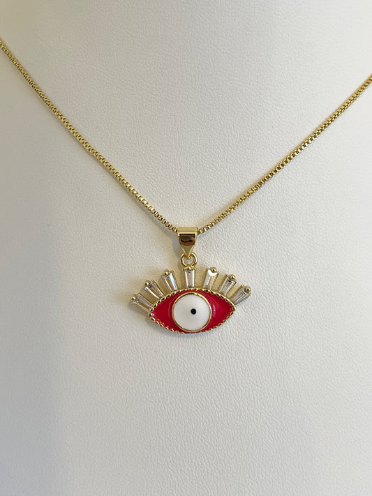 Red evil eye necklace